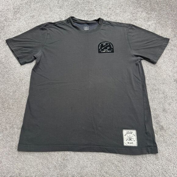 Nike Dri-Fit x Poler Camp Vibes T-Shirt Mens Large Gray Crew Neck Outdoor Tee - Picture 1 of 15